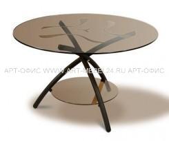 Стеклянный столик Дуэт-3,  d850, h500