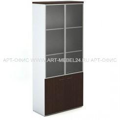 Шкаф высокий комбинированный с стеклом в рамке NEXT, 25228-4, 900х400х2062