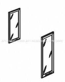 Двери стеклянные в алюмин. рамке - BE3D40G01(01), 1150x396x20