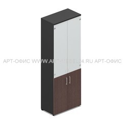 Шкаф комбинированный с белыми стеклянными дверьми ORBIS  OCMH834, 800х440х1950