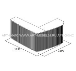 Стойка ресепшен угловая, Offix-NEW, OMC 1815 L (левая), 1931х1592х1200