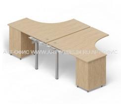 Стол симметричный приставной BENCH с тумбой, POLO, PE2TPG1414, 1400х2850х720