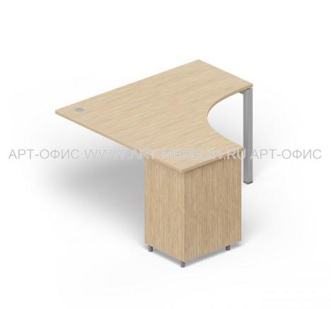 Стол симметричный приставной с приставной тумбой, POLO, PEP1414, 1400/600х1400/600х720