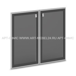 Дверь стеклянная тонированная в алюминиевом профиле VASANTA, V-014, 405х20х1406